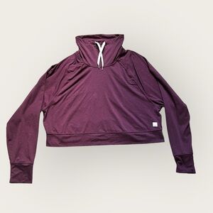 Vuori Crop Funnel Neck Pullover Top Lightweight Size Large